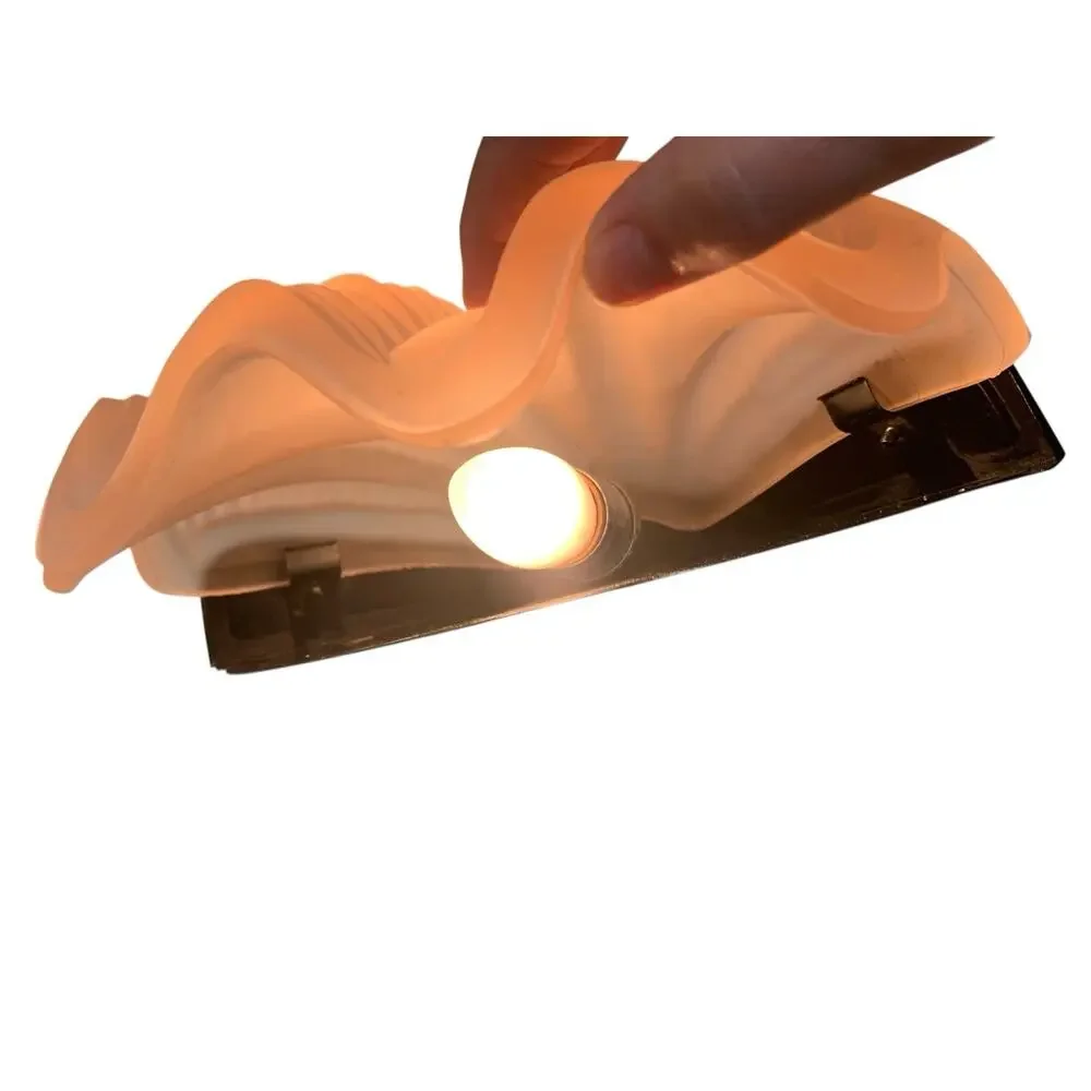 Sarsaparilla Hand Blown Glass Clam Shell Art‎ Deco Style Wall Light Sconce Pink